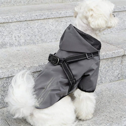 Dog Raincoat, Waterproof Windproof Rain Jacket, for Small Medium Large Extra Large Dogs, Reflective Breathable Full-Body Coverage Dry Suit