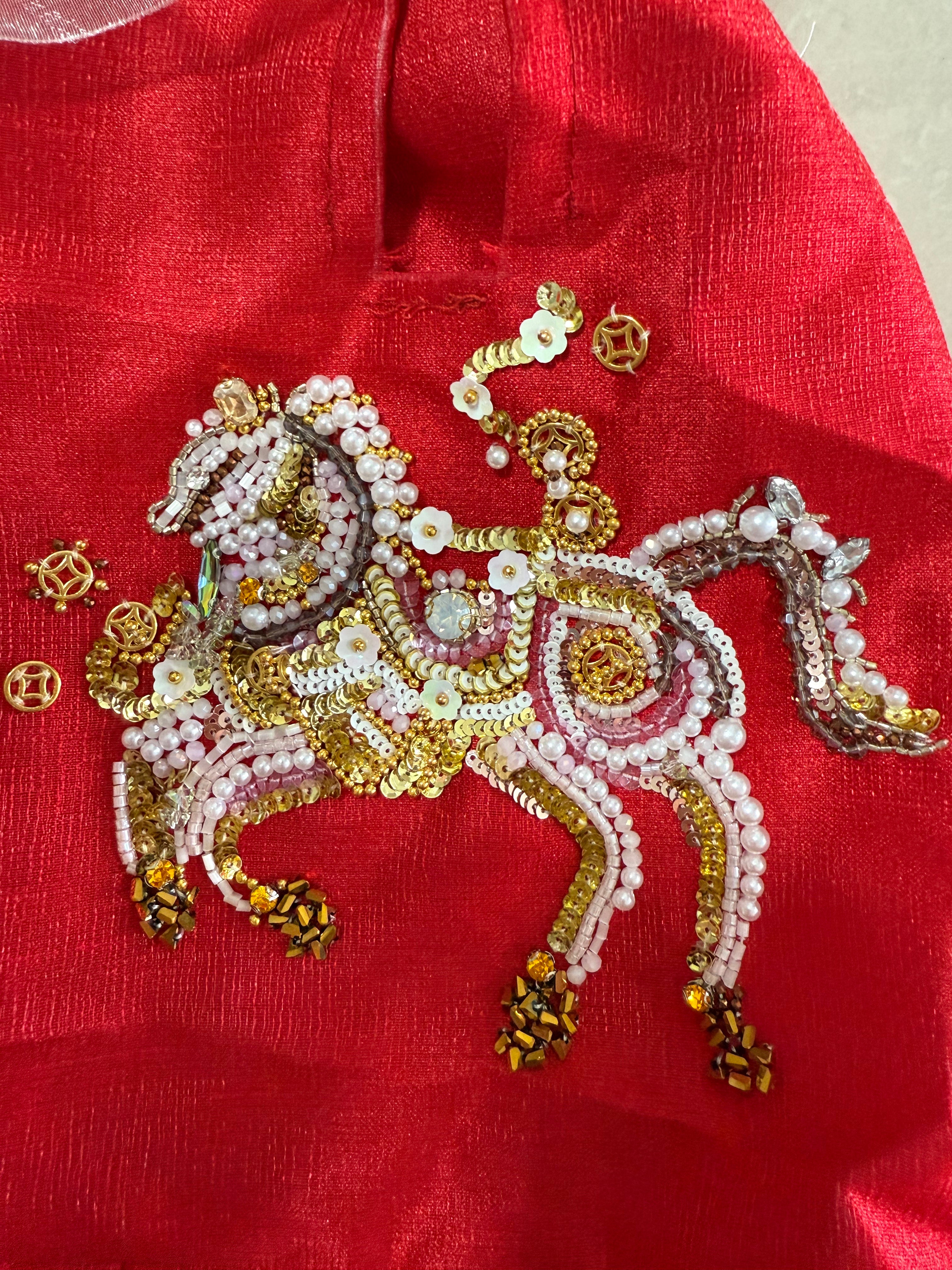 Chinese Horse Year Pet Dog Dress Shirt Puppy Skirt Cute Doggie Dress Summer Clothes Dog Apparel for Small Dogs and Cats
