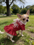 Chinese Horse Year Pet Dog Dress Shirt Puppy Skirt Cute Doggie Dress Summer Clothes Dog Apparel for Small Dogs and Cats